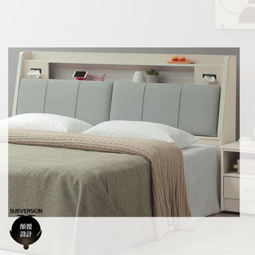 【顛覆設計】黛雅白榆木貓抓皮靠枕床頭箱(雙大6尺)