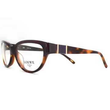 【LOEWE 羅威】小清新LOGO款-微圓框光學眼鏡(琥珀 VLW755-0AEN)