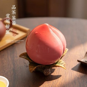 桃氣滿滿桃子陶瓷密封罐茶葉罐創意仿真壽桃慶生祝壽家居裝飾擺件