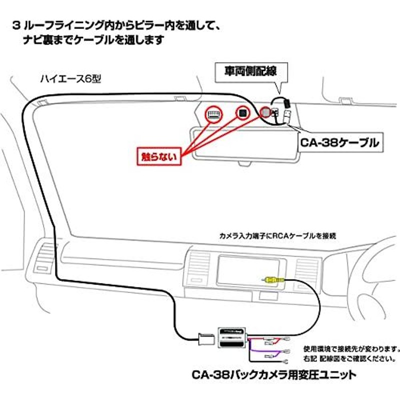 STREETハイエース インナーミラー バックカメラ映像分岐ユニット CA-38