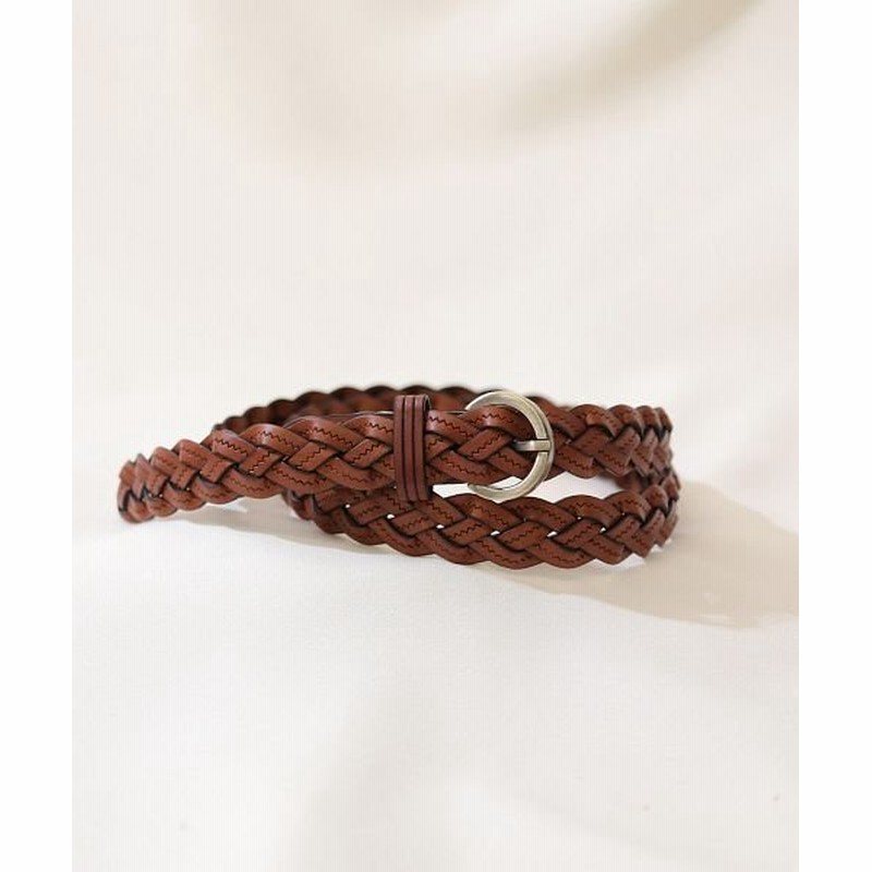 Ninon ニノン 本革 ラウンドバックルの華奢メッシュベルト レディース キャメル 通販 Lineポイント最大1 0 Get Lineショッピング