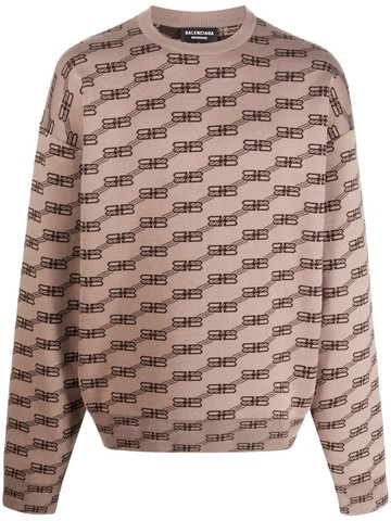 Balenciaga - Licence BB logo jumper - men - Spandex/Elastane - L - Neutrals