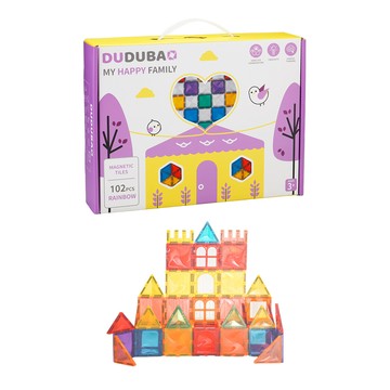 【DUDUBAO】五感繪本磁力片-我們一家人（彩虹102片）