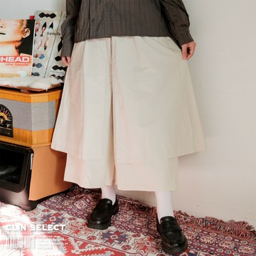 西林 CLIN｜選物｜拼接雙層高腰工装裙裤_SK-001 復古 寬鬆 全新 女裝 廓形 顯瘦 遮肉
