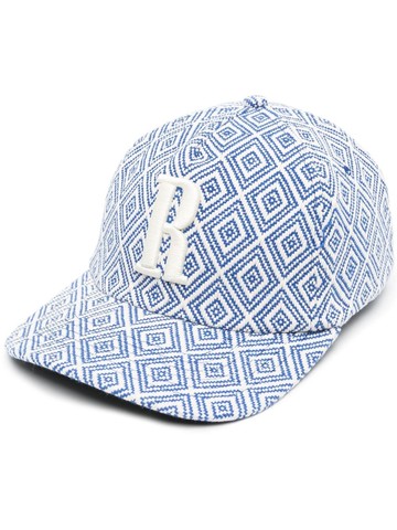 RHUDE - patterned embroidered-logo cap - men - Cotton/Polyester - One Size - Blue