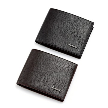 A classic 多功能皮質感簡單時尚二折男士短皮夾