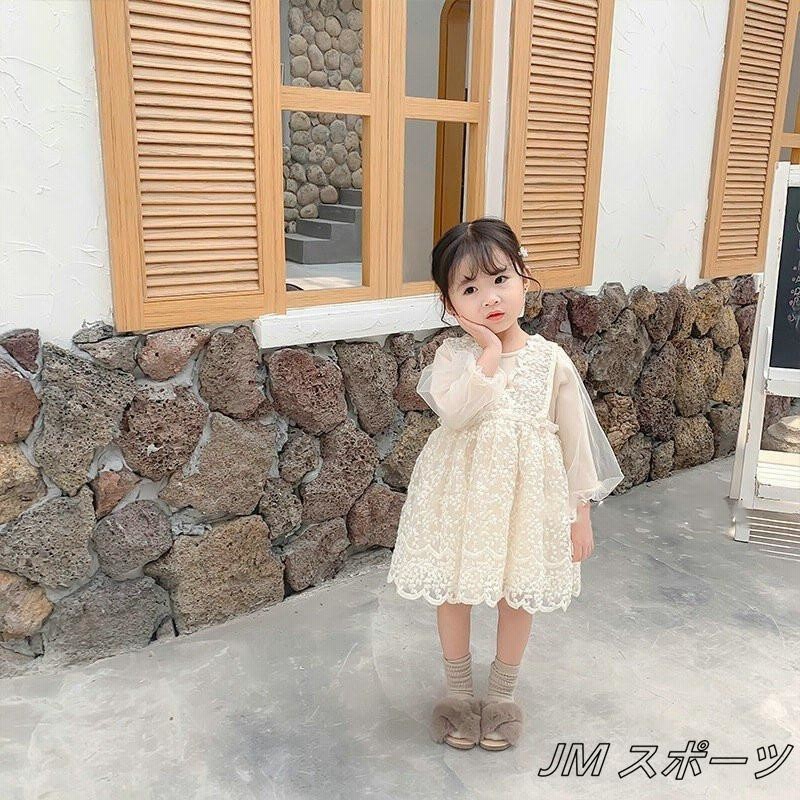ワンピース 子供ドレス 女の子 子供服 膝丈 Dress 韓国子供服 ジュニア オフホワイト 80 1cm 通販 Lineポイント最大get Lineショッピング