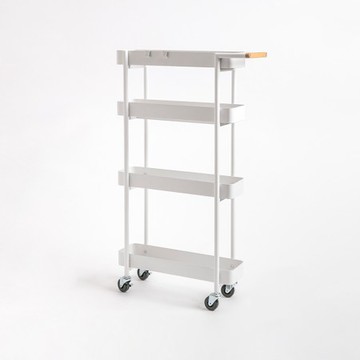 INK鐵製烤漆四層隙縫推車 附掛勾 白