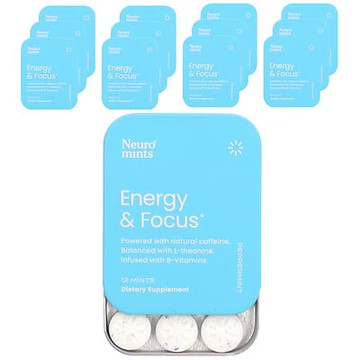 NeuroGum, NeuroMints，Energy & Focus，薄荷味，12 包，每包 12 片