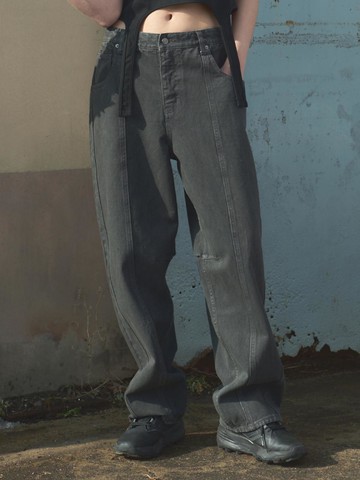 Pigment Curved Pants Charcoal