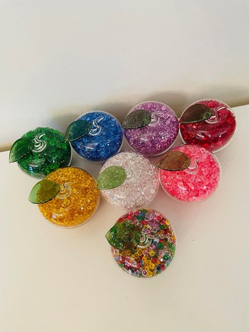 水晶玻璃 琉璃 蘋果 平安賺錢 水晶鑽石 彩色