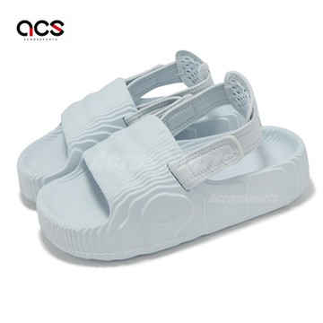 adidas 涼鞋 Adilette 22 XLG W 女鞋 寶寶藍 魔鬼氈 厚底 地形圖 涼拖鞋 愛迪達 IF9490