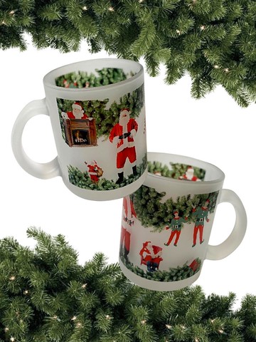 Santa Tree Glass Mug (matte)