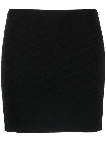 Alexander Wang - monogram-jacquard miniskirt - women - Elastane/Viscose/Polyamide - XS - Black