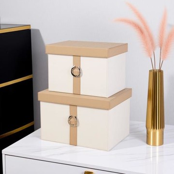 皮革收納箱整理盒北歐輕奢衣柜衣服收納盒白色臥室放內衣的盒時尚