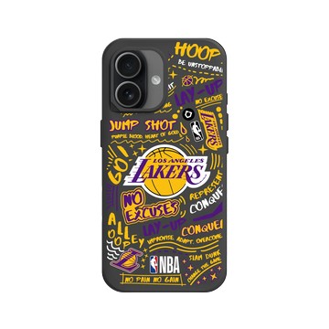 iPhone 17 SolidX 黑 - NBA - 塗鴉系列-洛杉磯湖人 L.A. Lakers - Graffiti