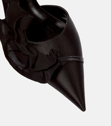 Nensi Dojaka Ruffled satin slingback pumps