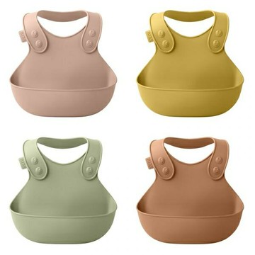 【怡家藥局】丹麥BIBS Overall口袋圍兜 矽膠圍兜 吃飯圍兜 寶寶圍兜 (多色可選)