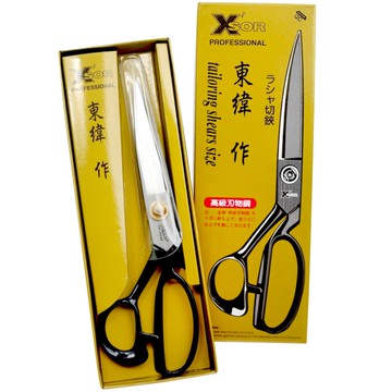 台灣東緯作Xsor專業高級刃物鋼洋裁剪240mm裁縫剪DW-A240(9吋;高碳鋼,穩重刀身+貼桌面握把)