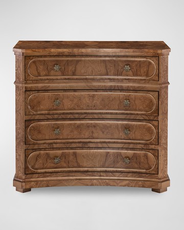 Overton Burl Wood 4-Drawer Chest