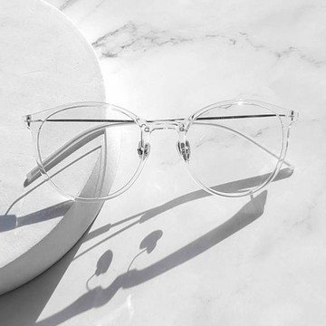 the brille 超輕量 6克 圓形 大尺寸 2毫米加厚 膠框 紫外線 抗藍光 眼鏡  透明  138 x 51mm