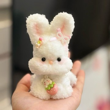 臺灣/🌸手工 DIY 手作 永生花 扭扭棒絲帶小兔子手工DIY材料包15mm加密加粗扭扭珊瑚毛絨玩偶材料擺攤