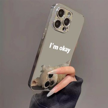 墨鏡狗狗適用蘋果15promax手機殼支架iPhone14pro保護套電鍍鏡面13十六高級12pm潮牌11新款女17Air男防摔16