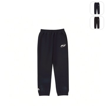 【FILA】KIDS 孩童款 針織束口長褲-丈青 1PNY-8402-NV