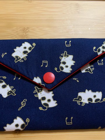 牛牛愛唱歌文青風萬用袋-耀眼藍 禮物 收納紅包 衛生棉收納袋 存摺袋