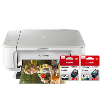 Canon PIXMA MG3670 三合一Wi-Fi自動雙面列印多功能噴墨印表機 [時尚白]+PG-740XL+CL-741XL(複合機)
