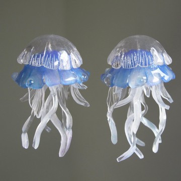 HAND MADE Jellyfish Earrings 水母耳環 藍 004