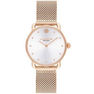 COACH 官方授權 Elliot 經典山茶花米蘭帶錶玫瑰金框-女錶(CO14504222)27mm