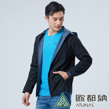 【ATUNAS 歐都納】男款SOFTSHELL潑水輕暖外套A8GA2327M黑