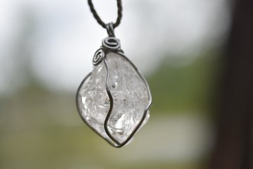 Rainbow Herkimer 水晶線項鍊 1210