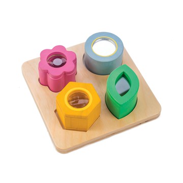 tender leaf 益智拼圖  感官世界 木色 + 綠色 + 桃紅色  1組