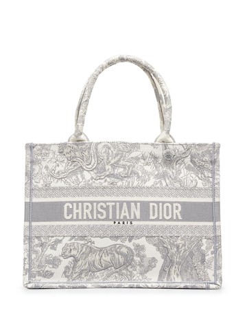 Christian Dior - pre-owned medium Book Tote bag - women - Canvas - One Size - Grey
