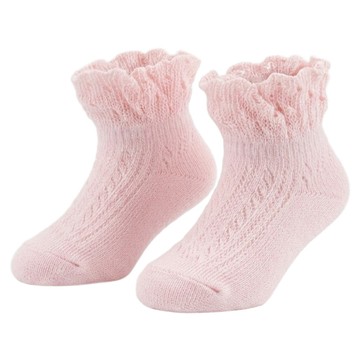 KIDS CLARA Blossom蕾絲女嬰兒童短襪  粉Pink  M