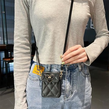 悅皇適用于三星zflip7手機殼小香風插卡包ZFlip6皮質折疊屏新款W25flip全包外殼背包zflip5保護套斜挎掛繩女