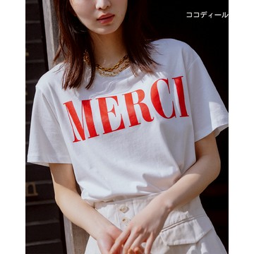 【ココディール】白色UNV短袖T恤 O4T21350