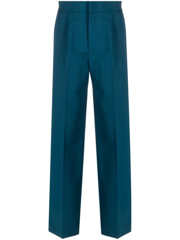 Bonsai - box-pleat straight-leg trousers - men - Polyester/Spandex/Elastane/Virgin Wool - L - Blue