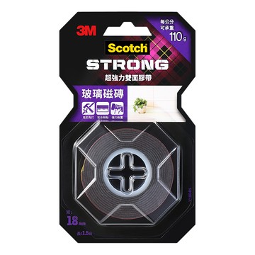 [家速配]3M 超強力雙面膠帶18mm x 1.5M玻璃磁磚