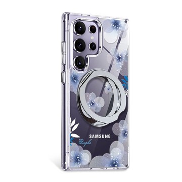 apbs S25/S24/A56/Flip7系列 軍規360旋轉磁吸立架手機殼-四季-冬