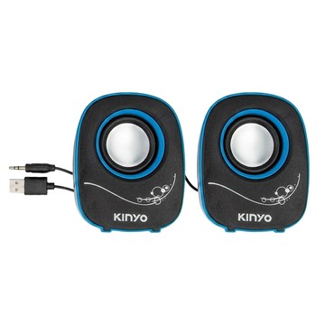 Kinyo 夜精靈 USB迷你喇叭2入組 85 x 75 x 108mm 260g  US-170  黑色 + 藍色
