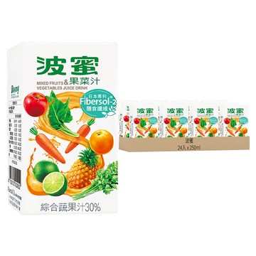 波蜜 膳食纖維果菜汁  250ml  24入