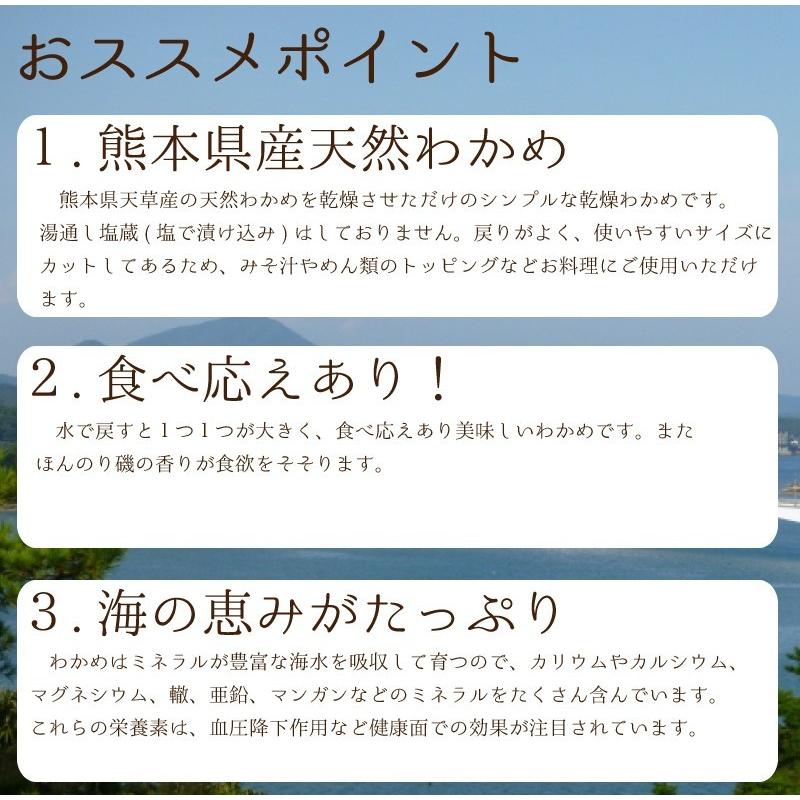 乾燥わかめ 国産 50g カットわかめ 天然わかめ 九州産 熊本産 天草産 ワカメ