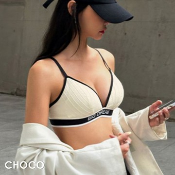 Choco Shop 活力甜心．舒柔無鋼圈三角杯親膚包覆內衣(米白色) 70B~85D