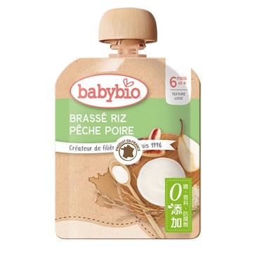 【綠動會】Babybio 生機蜜桃洋梨纖果米泥85g