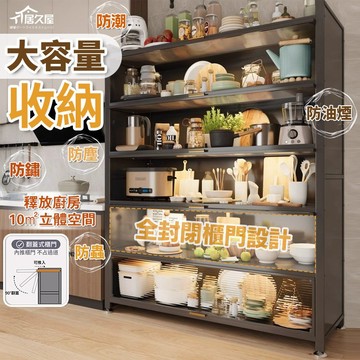 台灣現貨/免運 32CM/40CM防塵收納櫃 廚房收納置物架 餐邊櫃 櫥櫃 收納櫃 鍋具玩具儲物架 電器碗碟微波爐置物櫃