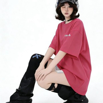 2026美式潮牌字母印花短袖t恤女春夏季慵懶風半截袖情侶上衣ins風T