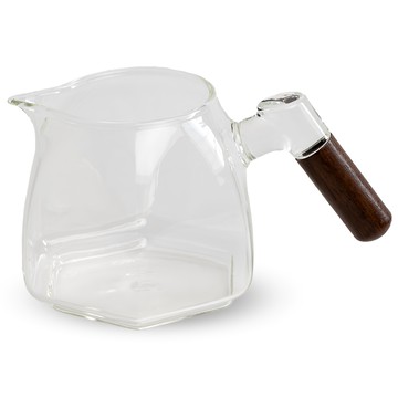 matrix 胡桃木手柄鑽型玻璃分享壺 透明色 600ml 手沖咖啡分享壺  1個  單件